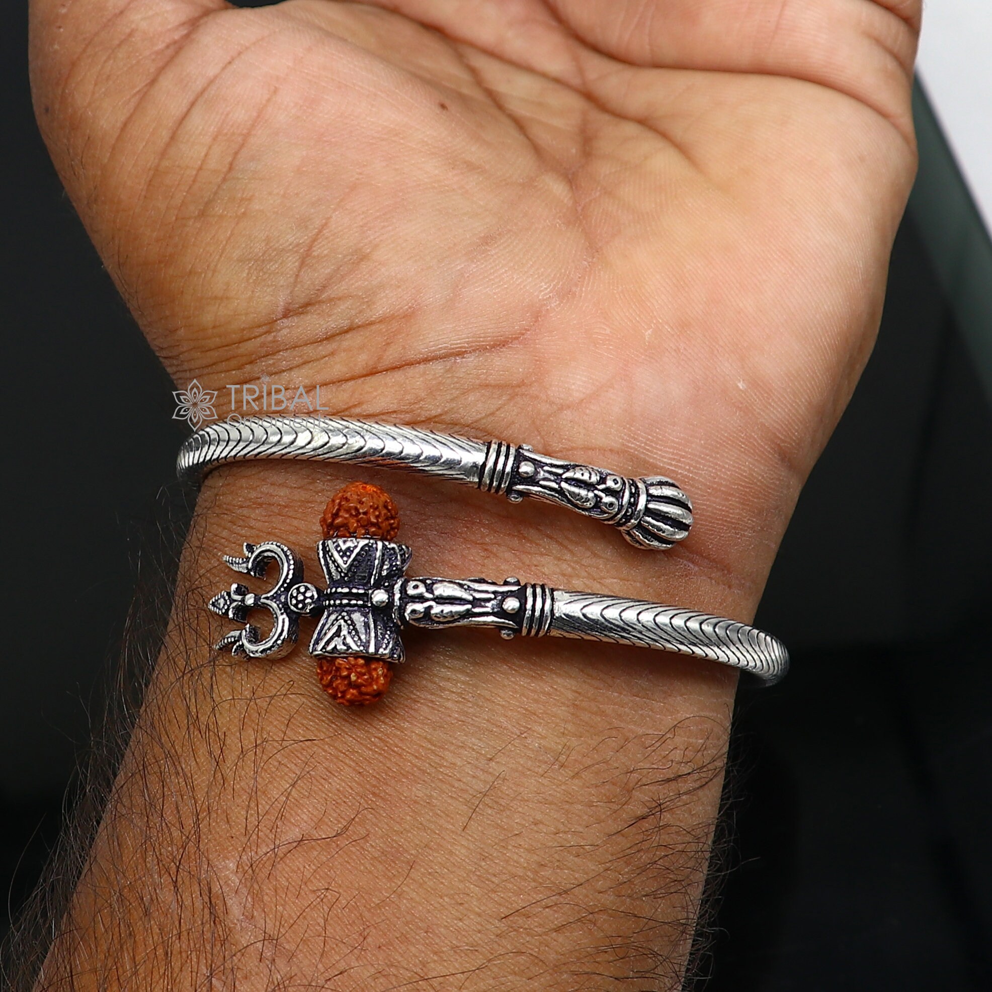 925 Sterling Silver Rudraksha Kada Bracelet – Auriann