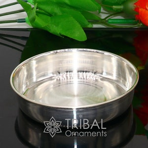 999 fine silver handmade solid plate/ tray, best gifting baby food serving silver utensils, silver articles, puja utensils sv272