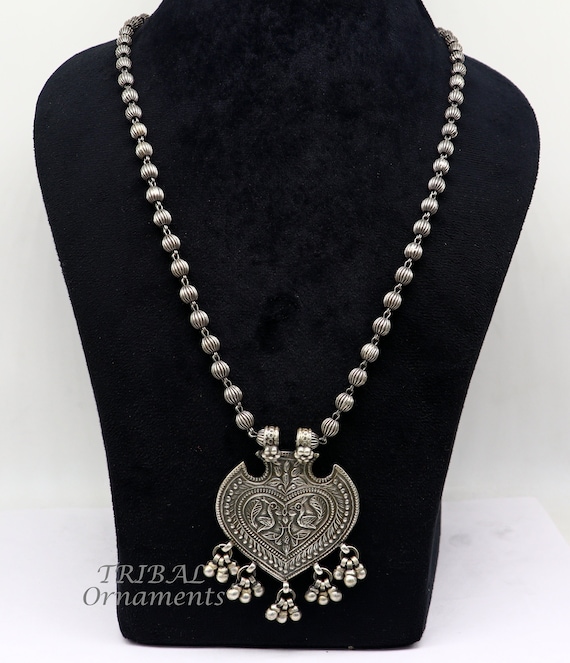 925 Sterling Silver Handmade Vintage Design Pendant With Beaded
