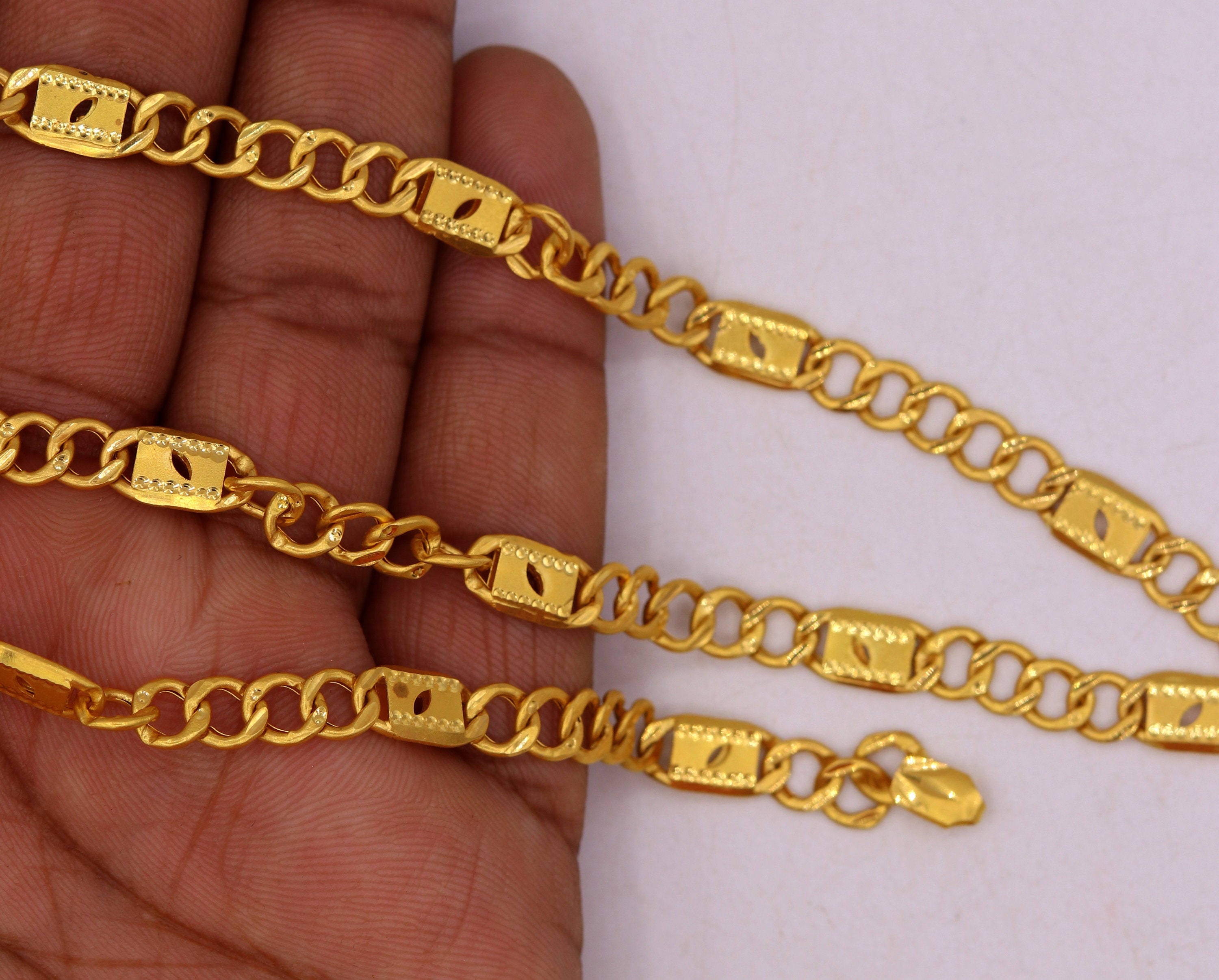 22k Yellow Gold Handmade 18 Inches Link 