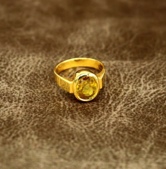 Siddh Topaz Ring (सुनेहला अंगूठी) | Buy Certified Sunela Ring