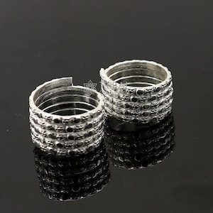 Indian Ethnic style handmade solid silver spiral design toe rings pair, excellent tribal customized belly dance hippie & boho jewelry ntr85