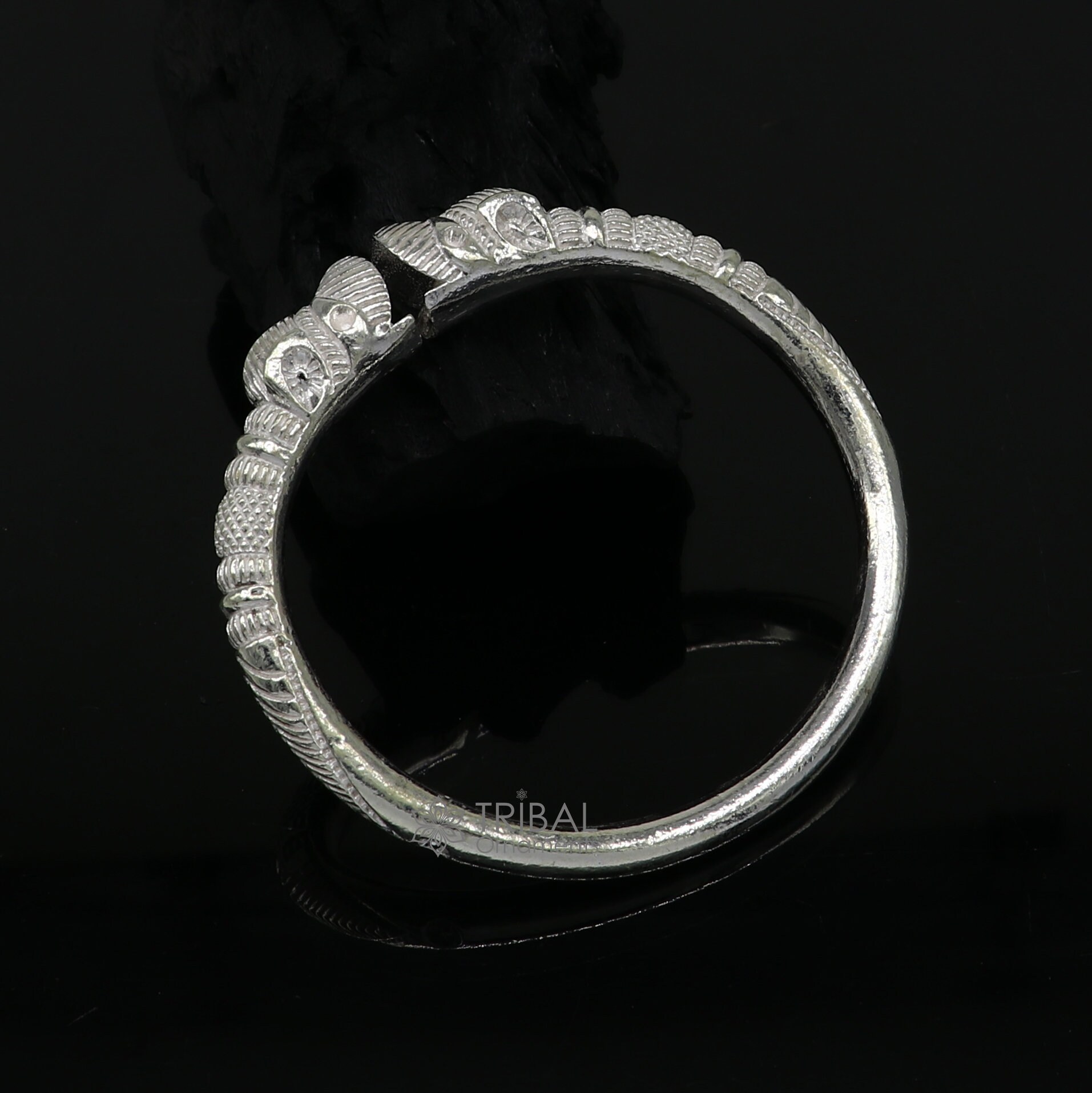 Solid 925 Silver Men's Ethnic Cultural Crocodile Face Design