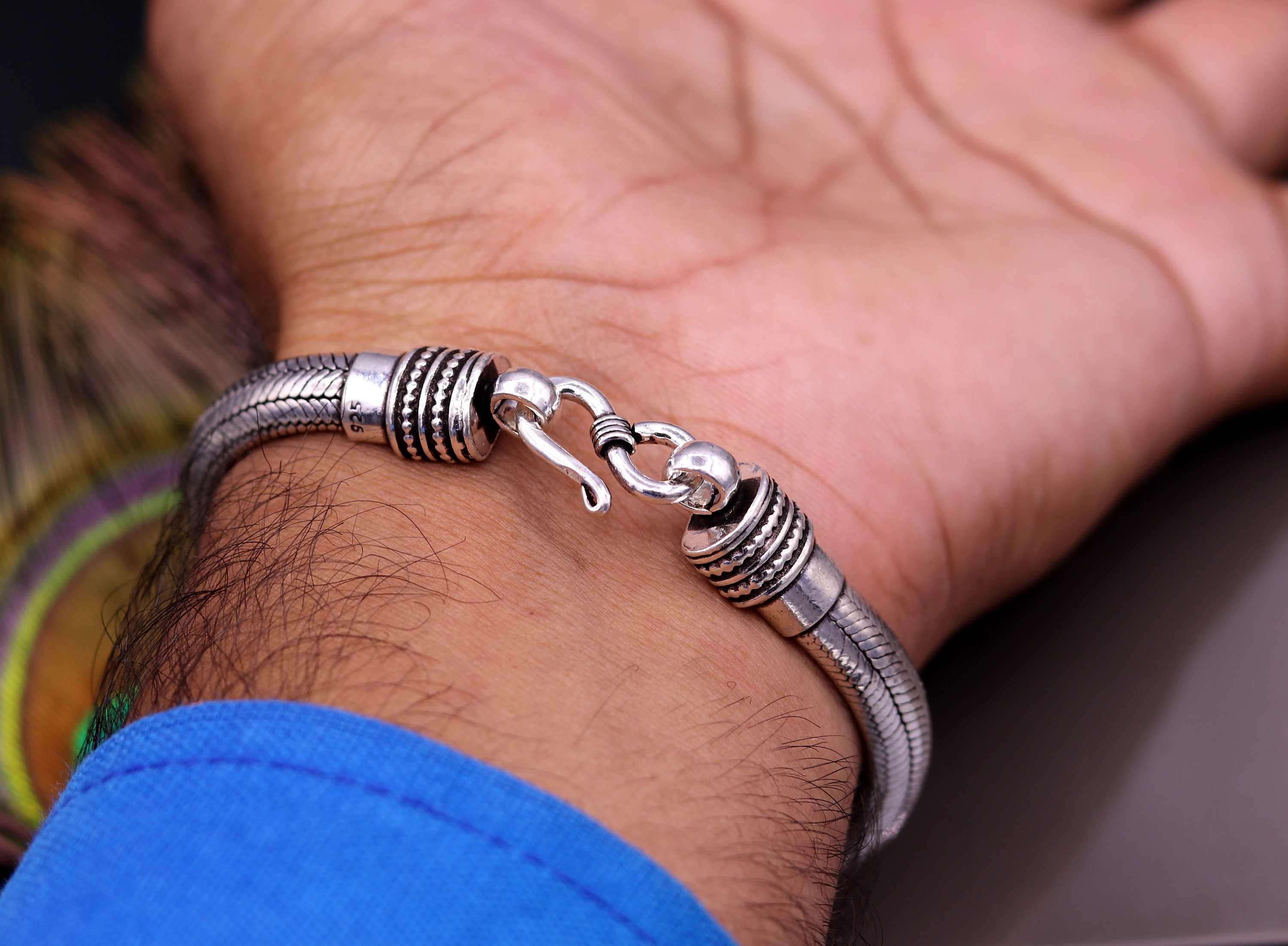 7mm Vintage Style 925 Sterling Silver Handmade Snake Chain 7mm Vintage Style 925 Sterling Silver Handmade Snake Chain