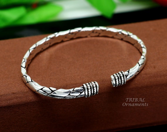 925 sterling silver handmade vintage lion design stunning bangle cuff  bracelet awesome daily use tribal style jewelry unisex gift cuff61 | TRIBAL  ORNAMENTS