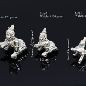 Solid silver handmade customized idol little krishna, Ladu Gopal,crawling Krishna small statue sculpture home temple puja articles su370