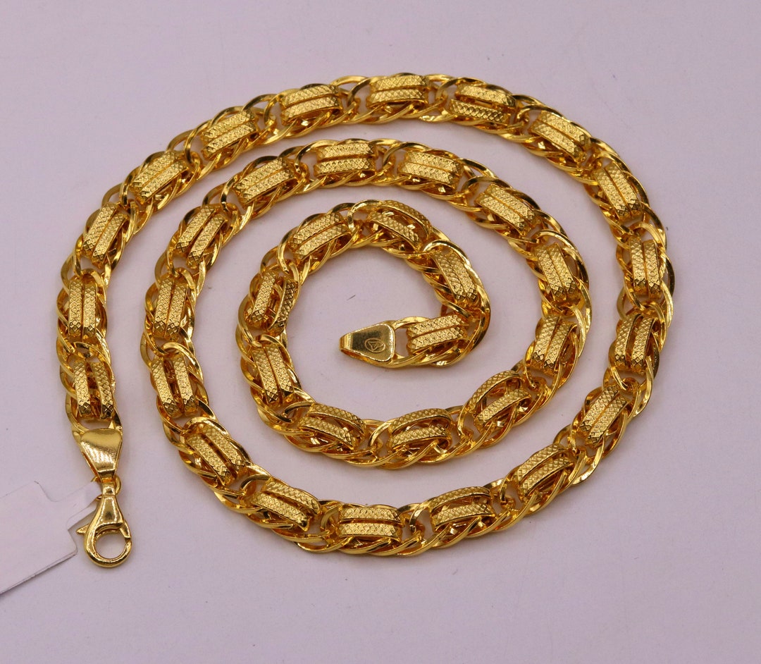 22kt Yellow Gold Handmade Designer Amazing Royal Style Fancy Chain ...