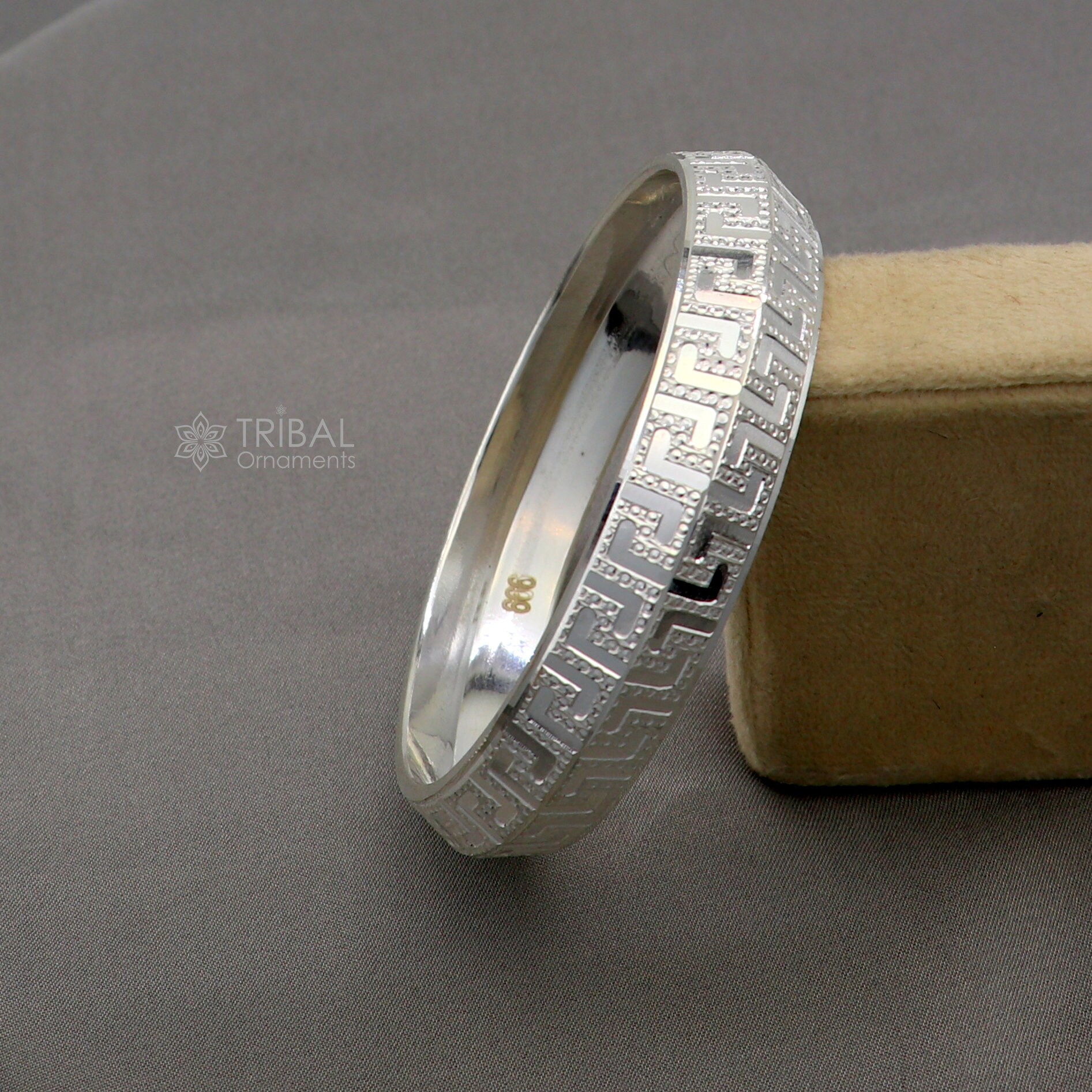 超格安一点 Vintage Handmade Silver Solid Pure 999 Style Bracelet Bangle コレクション