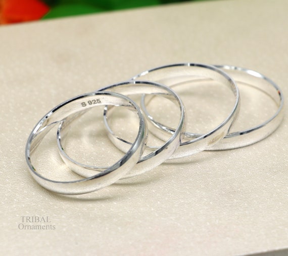 5.7mm Width Solid Round Bangle In Sterling Silver - Foto 11