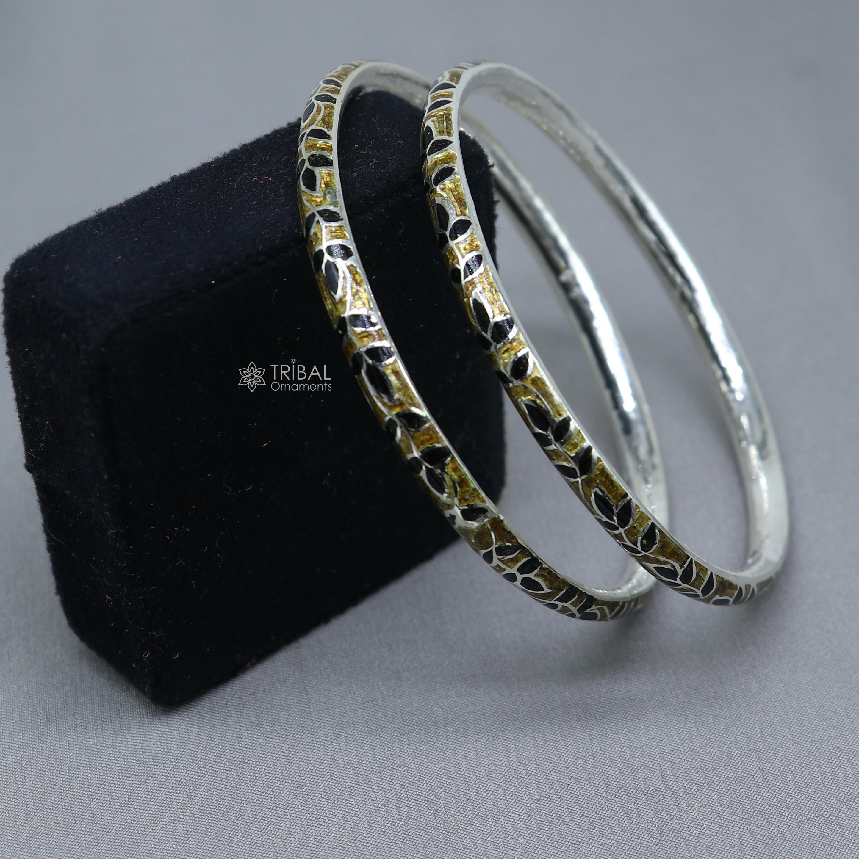GARNI　Bangle 925 Sterling Meenakari Work Designer Bangle Bracelet Pure