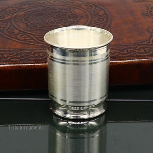 999 fine silver handmade vessel, water/milk Glass tumbler, silver flask, baby kids silver utensils stay healthy water milk cup sv228