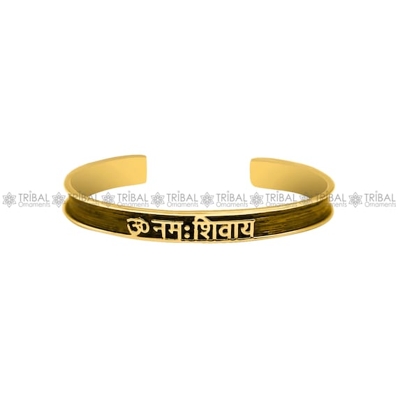 Buy Rudraksha OM Trishul Lord Shiva Lord Mahakal Cuff Gold Bracelet Kada  for Men's or Boys, Gold Polish Trishul Bracelet Online in India - Etsy
