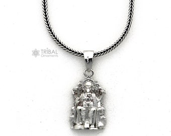 925 sterling silver Lord GANESHA unique design pendant necklace, Lord Ganesha unique style handmade pendant for unisex  Nsp817