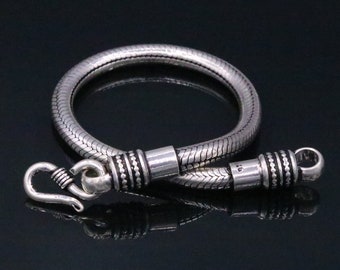 4.5mm Vintage design pure 925 sterling silver handmade amazing snake chain flexible unisex bracelet jewelry from Rajasthan india sbr48