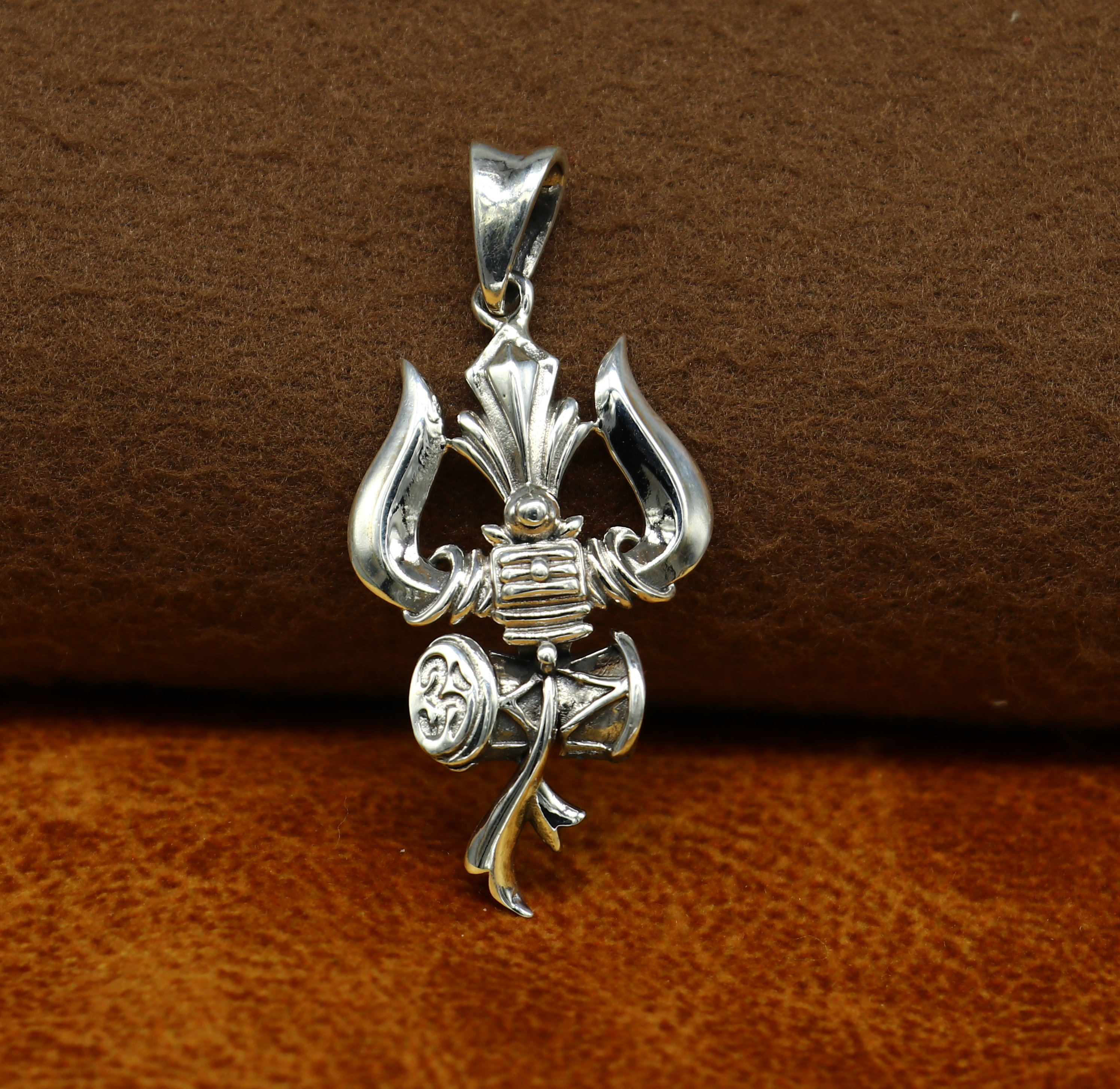 925 sterling silver Hindu idol Lord Shiva trident pendant | Etsy