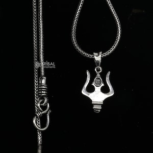 925 sterling silver lord SHIVA TRIDENT/ TRISHOOL tishul pendant , best gifting delicate necklace pendant nsp709