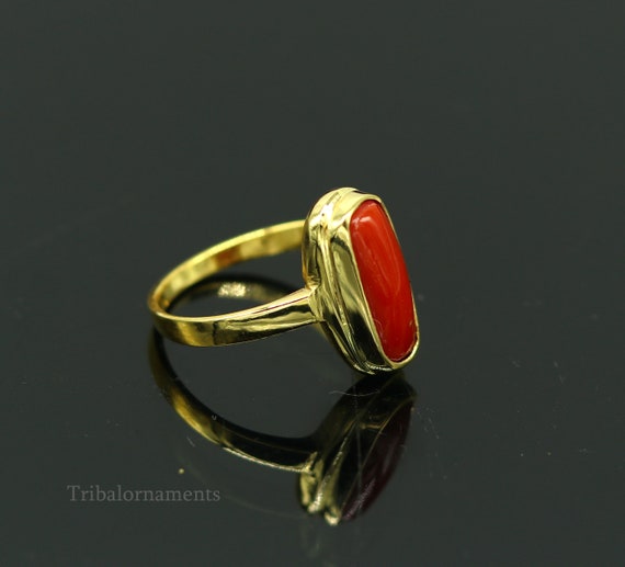 Marvel Coral (Moonga) gold ring – Kundaligems.com