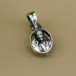 925 sterling silver handmade Indian idol Sai Baba pendant, amazing stylish unisex pendant personalized jewelry tribal jewelry nsp472