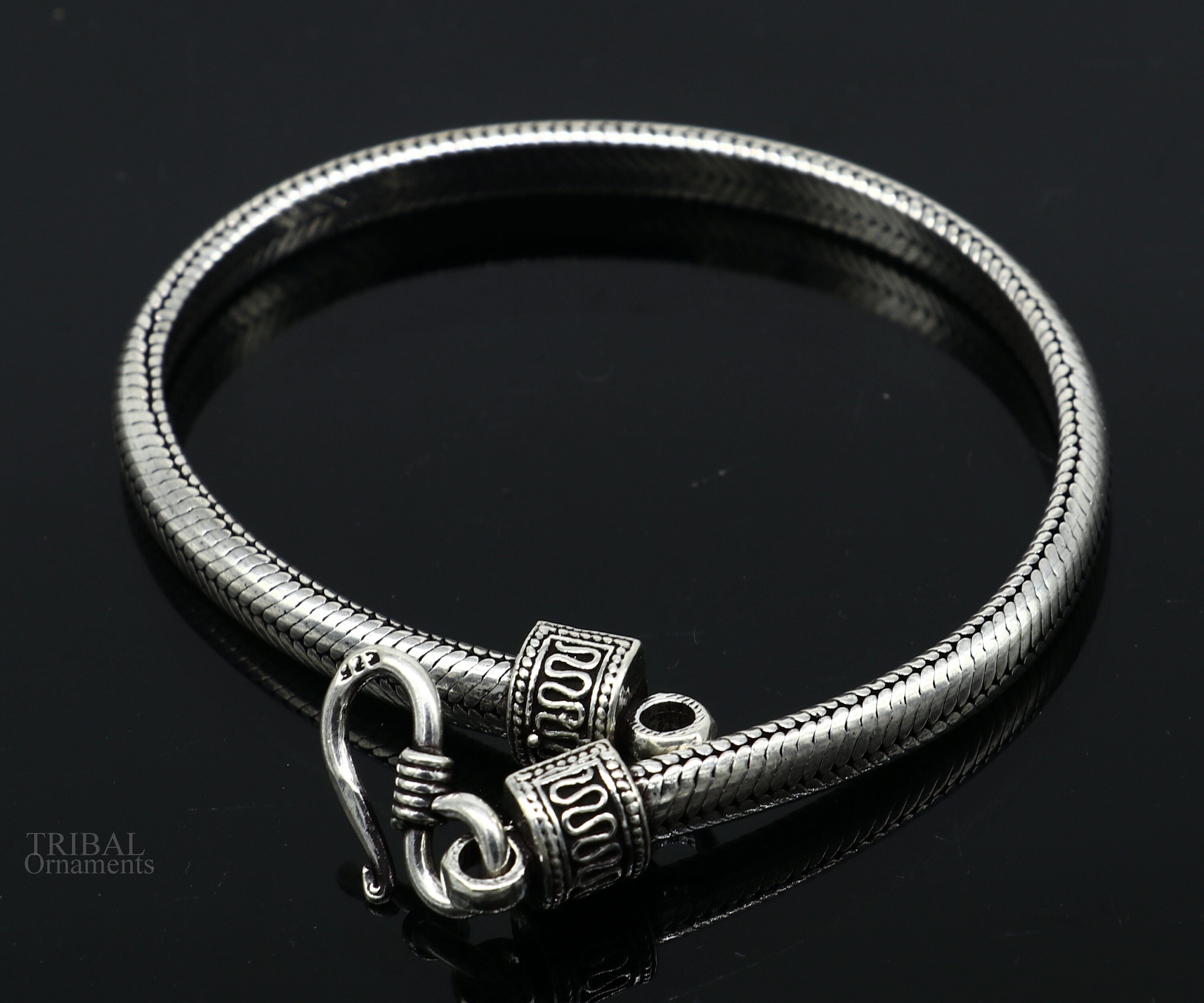 アクセサリー Snake Link Bracelet - Silver 925 Snake Link Sterling Silver Men's Bracelet - Bikerringshop