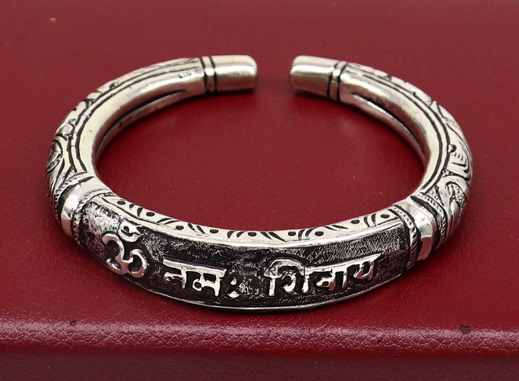 Om Gents Silver Bracelet