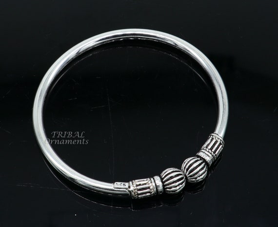 925 Sterling Silver Handmade Gorgeous Vintage Style Ball Bangle