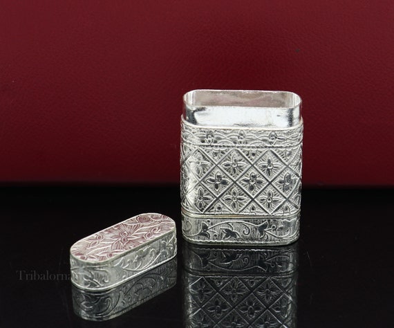 925 Sterling Silver Handmade 2 in 1 Tobacco Box, Fennel Box Office & Home,  Storage Box Silver Utensils, Silver Box, Men's Accessories Stb314