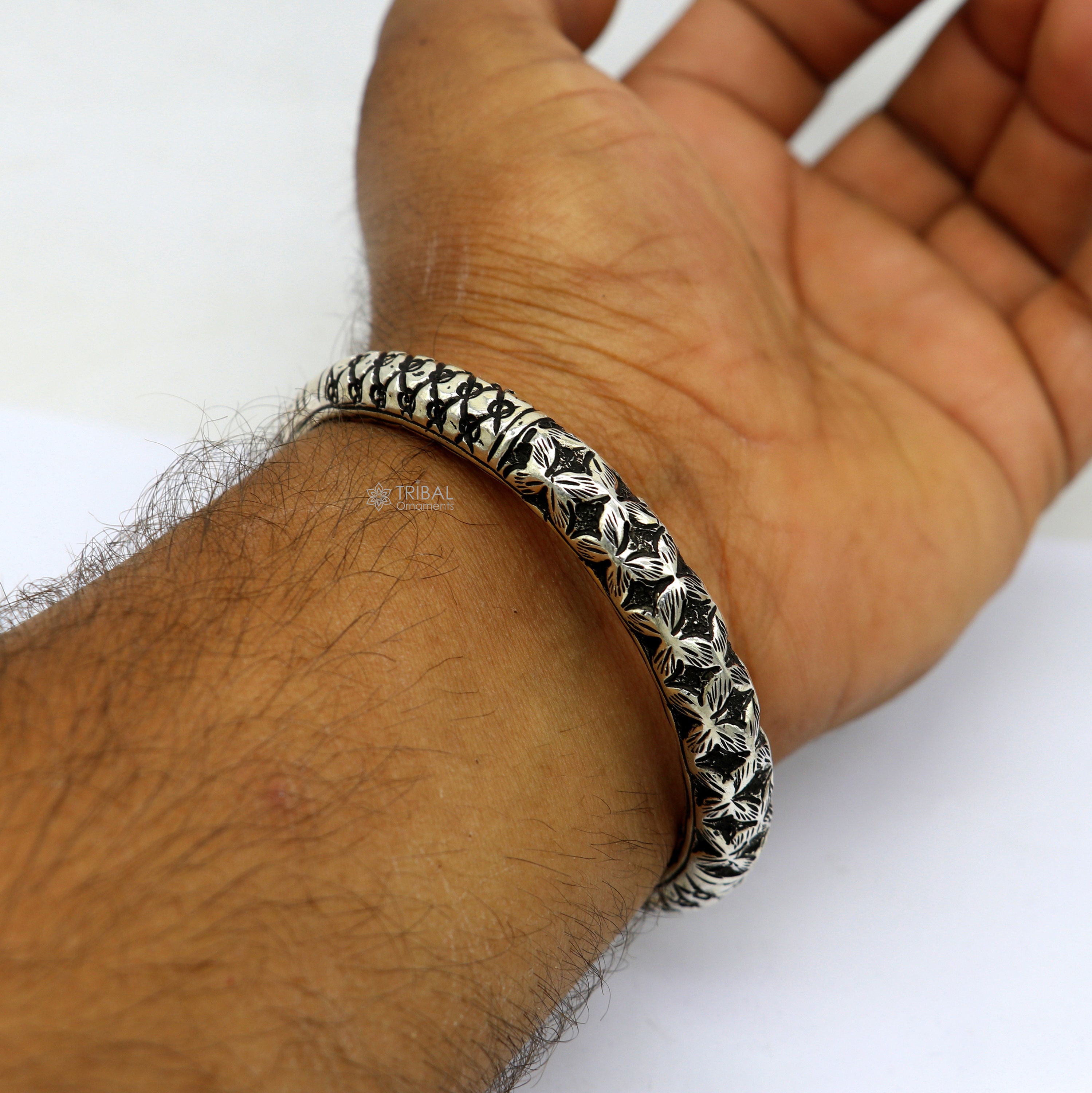 925 Sterling Silver Handmade Chitai Bangle Bracelet Kada 925 Sterling Silver Handmade Chitai Bangle Bracelet Kada