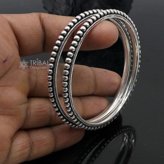 925 Sterling Silver Amazing Silver Beaded Bangle Bracelet 925 Sterling Silver Amazing Silver Beaded Bangle Bracelet