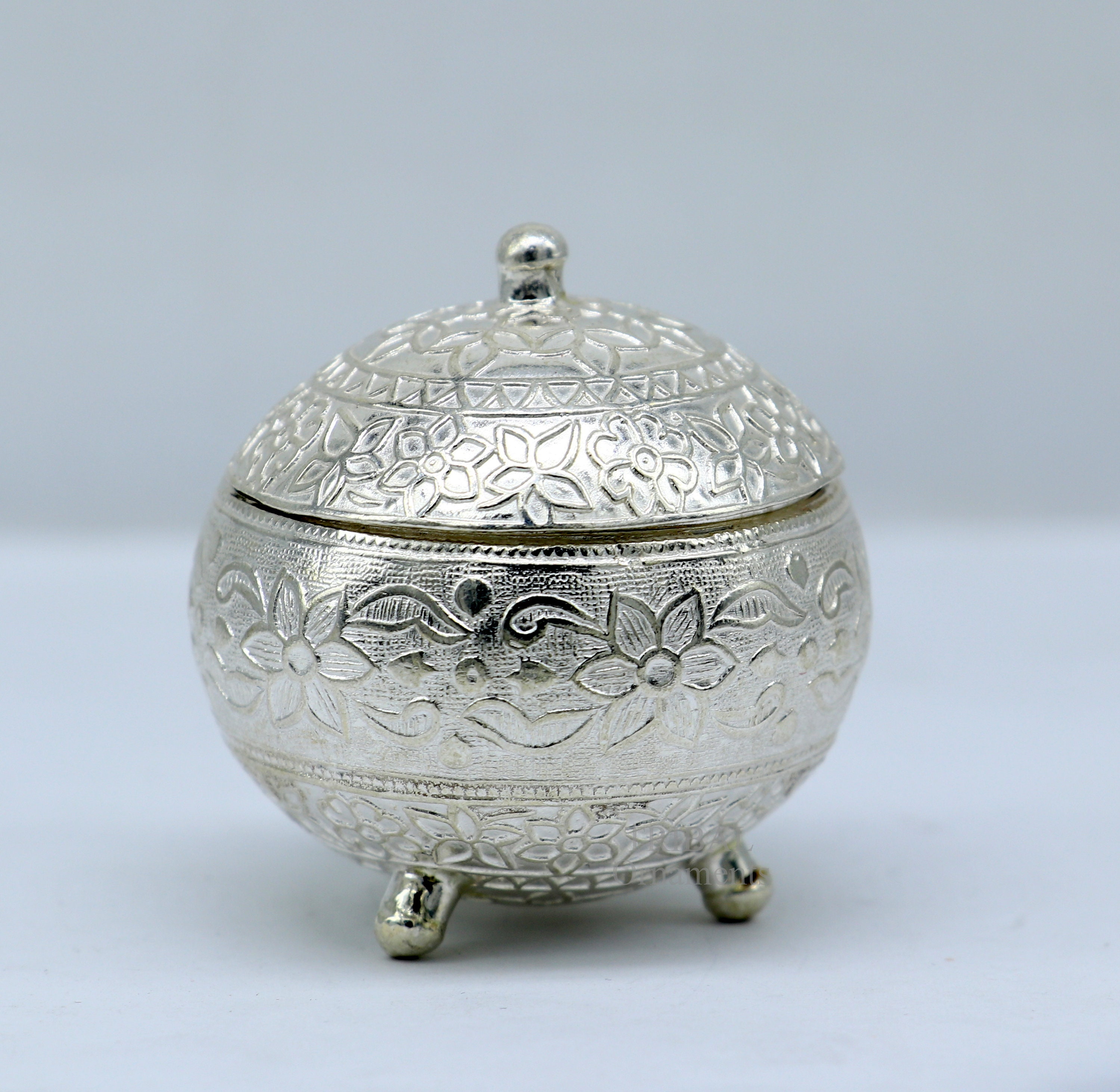 925 Sterling Silver Handmade Fabulous Trinket Box, Solid