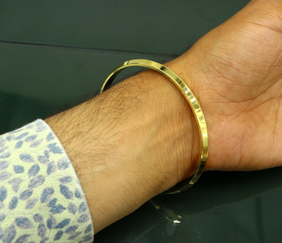 Shining Jewel Amritsari Gold Plated Punjabi Sikh Kada for Men (SJ_3467