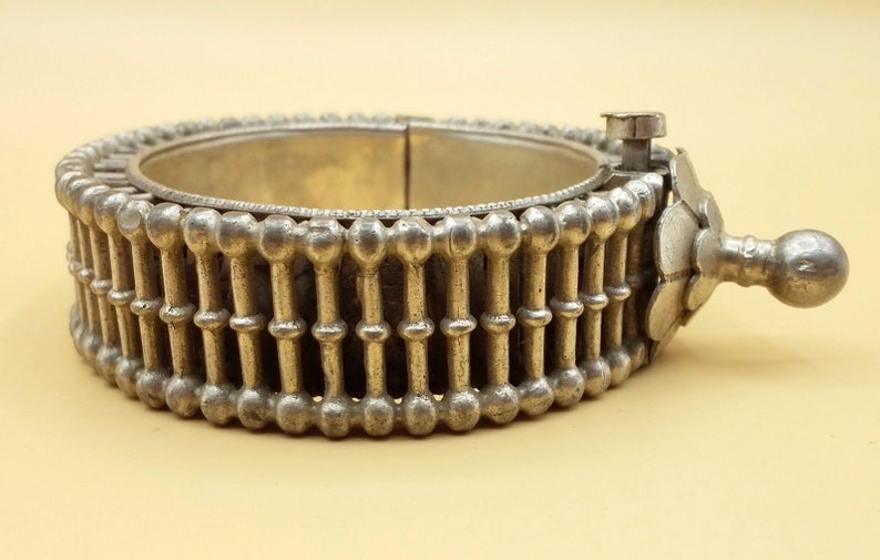 Vintage handmade original antique silver cuff bracelet fabulous design tribal women/'s ethnic jewelry from rajasthan india cb03