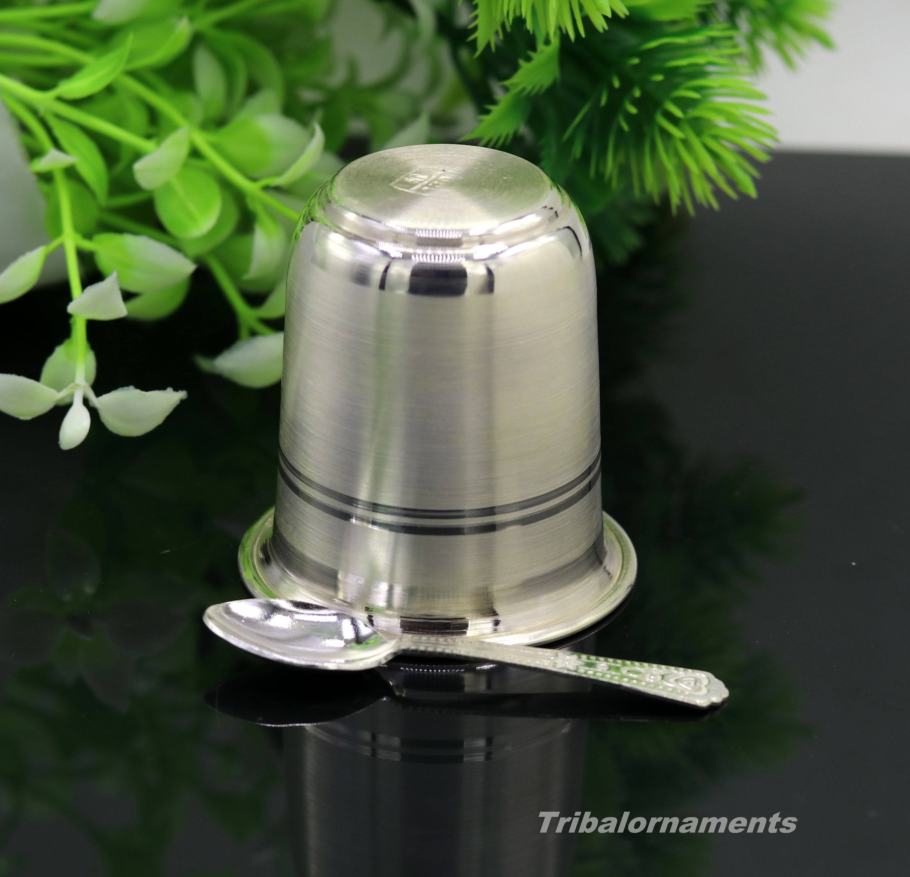 Gobelet En Verre Argenté 925 Fait Main - Sv125 - Eau, Lait Ou Vin - Neuf