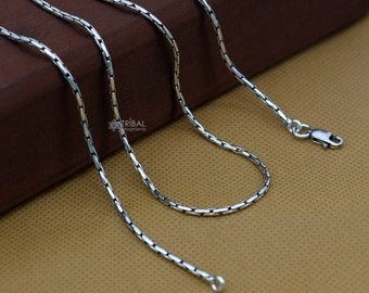 Alle maten 1,5 mm 925 sterling zilver handgemaakte solide fancy stijlvolle zilveren ketting ketting baht ketting beste cadeau-sieraden uit India ch582