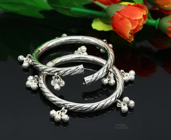 925 Sterling Silver Handmade Amazing Jingling Bells Traditional Indian Kada Bangle Bracelet Jewelry, Stylish Brides Ethnic Jewelry Ba138 - Etsy 925 Sterling Silver Handmade Amazing Jingling Bells Traditional Indian Kada Bangle Bracelet Jewelry, Stylish Brides Ethnic Jewelry Ba138 - Etsy