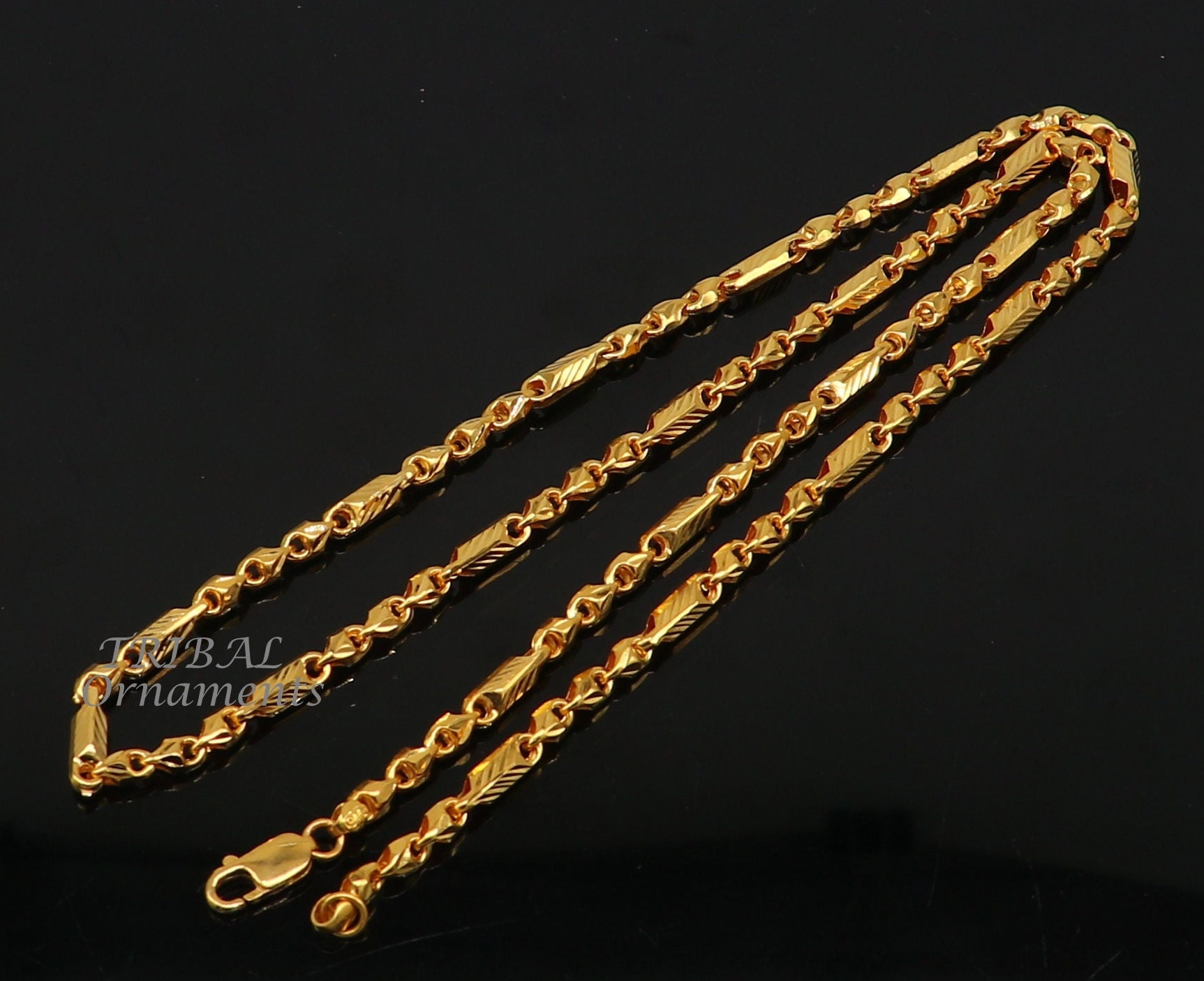 All Sizes 22kt Yellow Gold Certified Men's Chain Necklace, Best Gifting ...