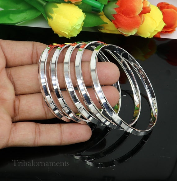 Solid 925 Sterling Silver Handmade Punjabi Sikha Bracelet Kada