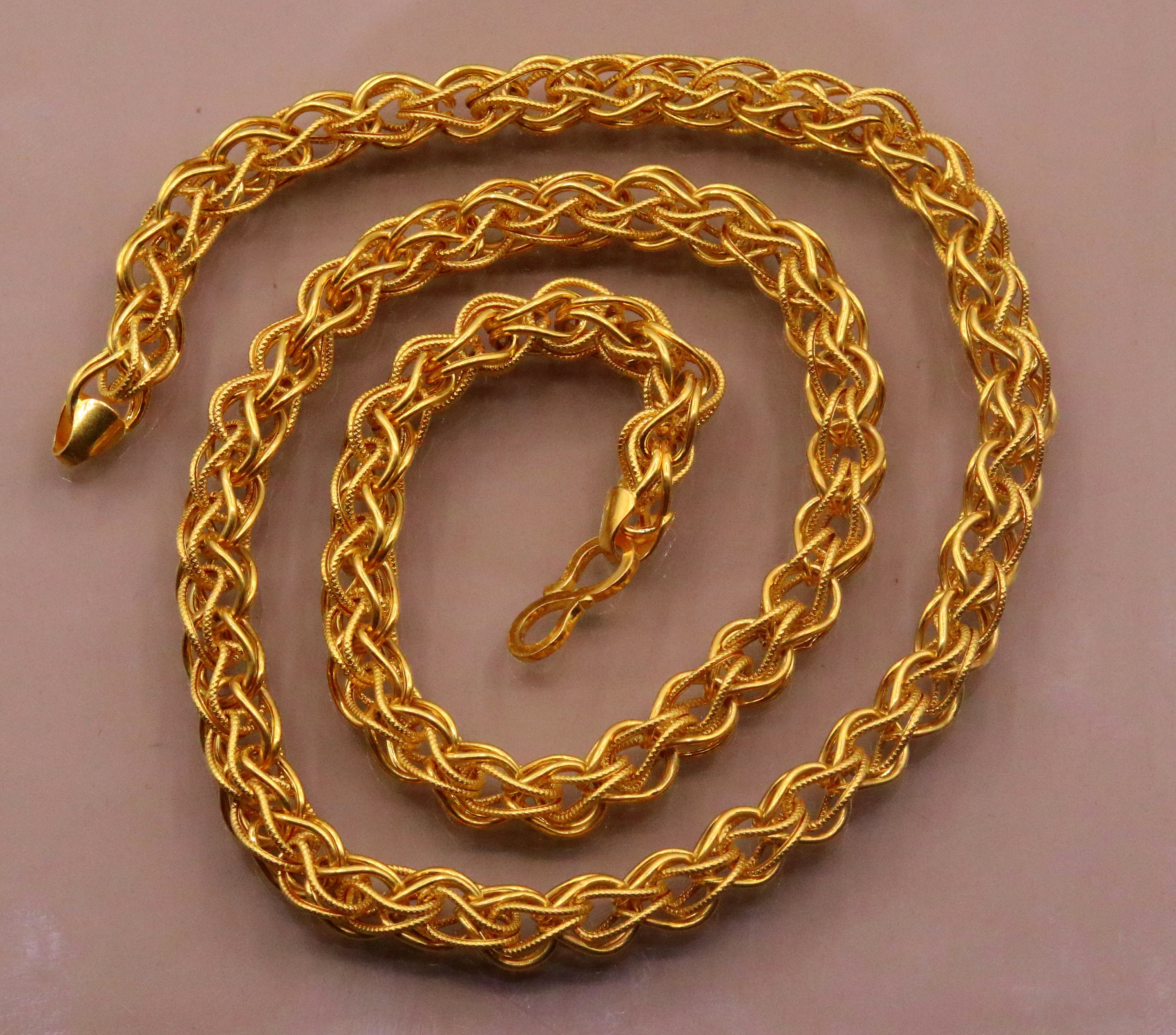 Authentic 22kt/18kt Yellow Gold Handmade Byzantine Chain