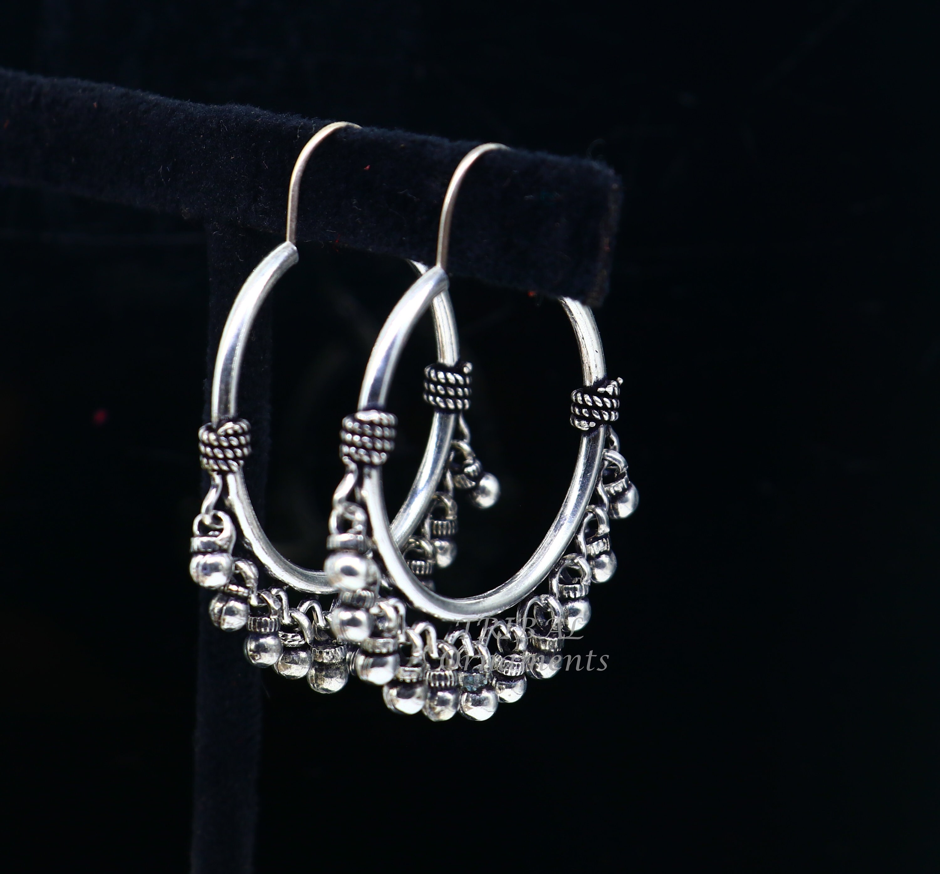 925 Sterling Silver Handmade Hoop Earring, Fabulous Bali