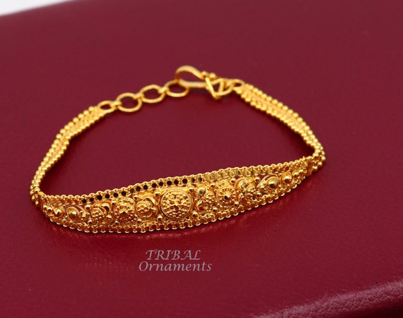 22K Gold Bracelet for Women with Cz & Ruby - 235-GBR2621 in 12.050 Grams