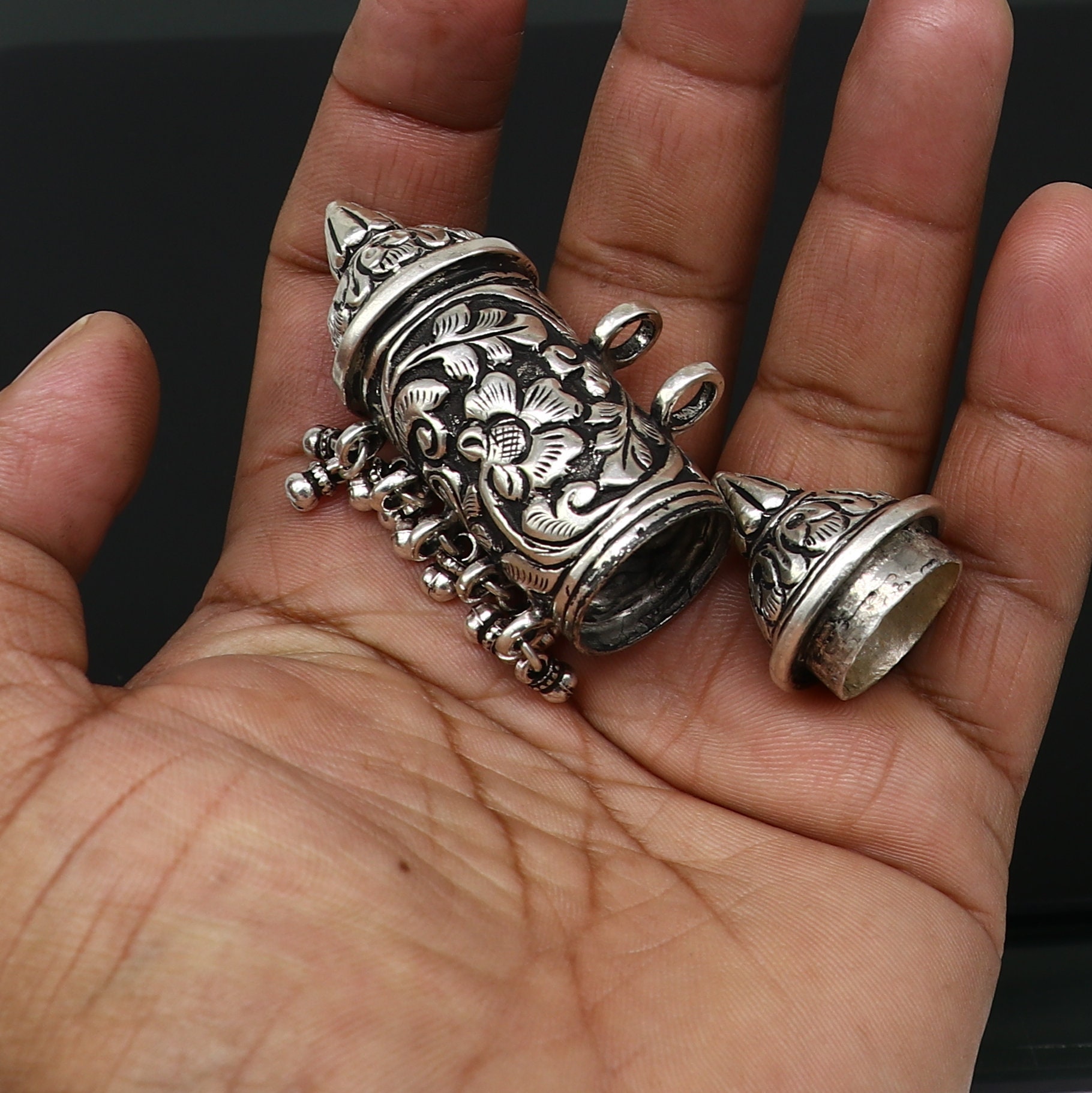 925 Sterling Silver Handmade Vintage Design Pendant Amulet