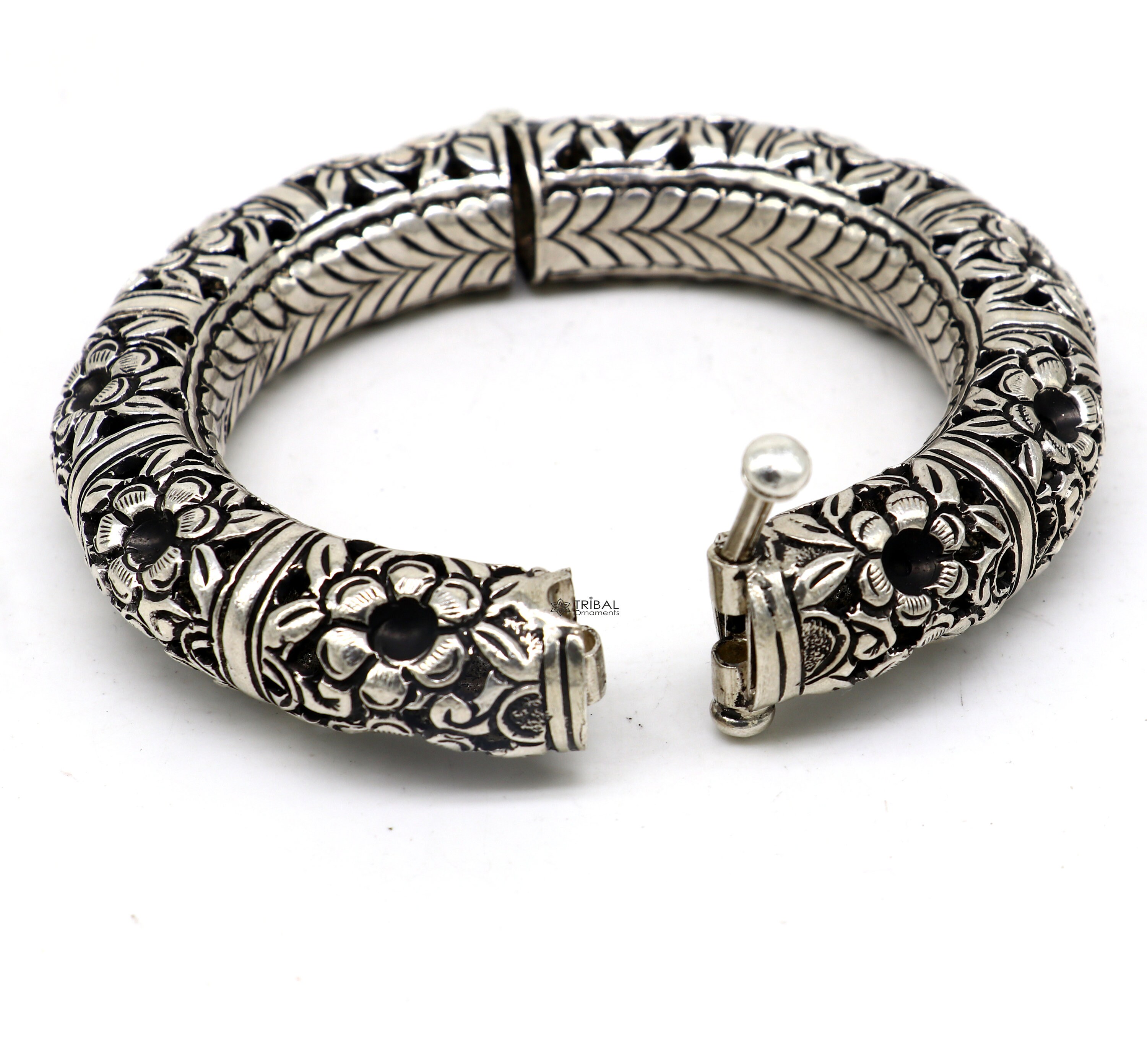 925 Sterling Silver Handmade Fabulous Flower Work Vintage