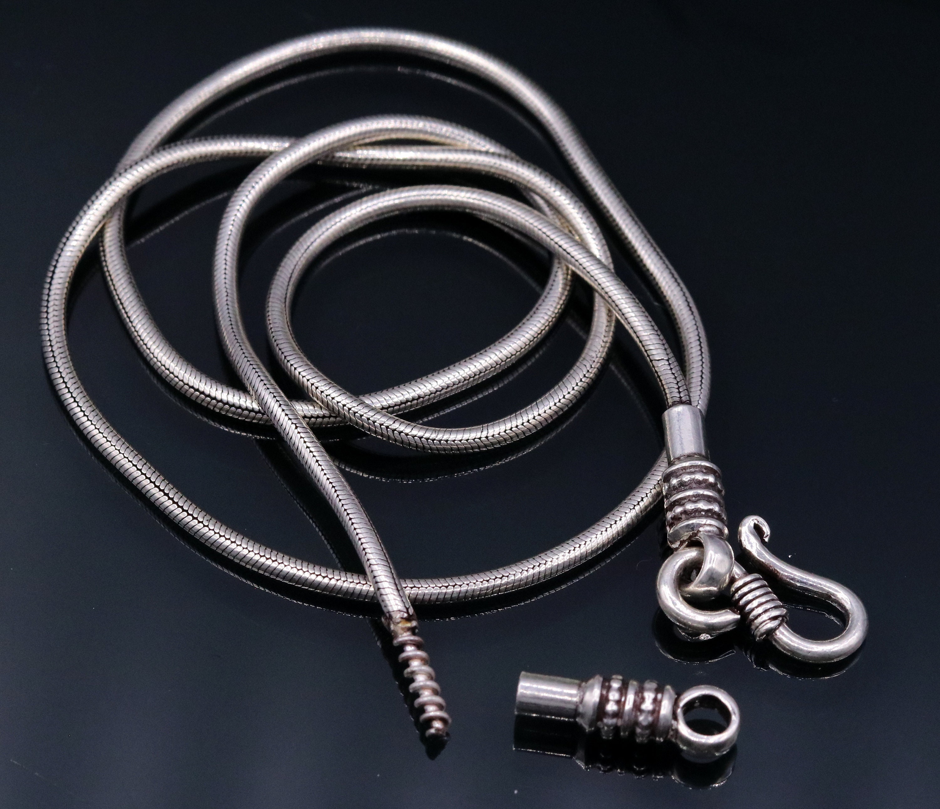 Snake design silver chain clearance
