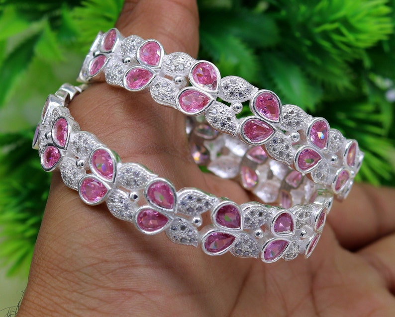 gorgeous multicolor stone stone stylish bangle excellent bridesmaid tribal jewelry nba77 925 sterling silver handmade Customized bangle