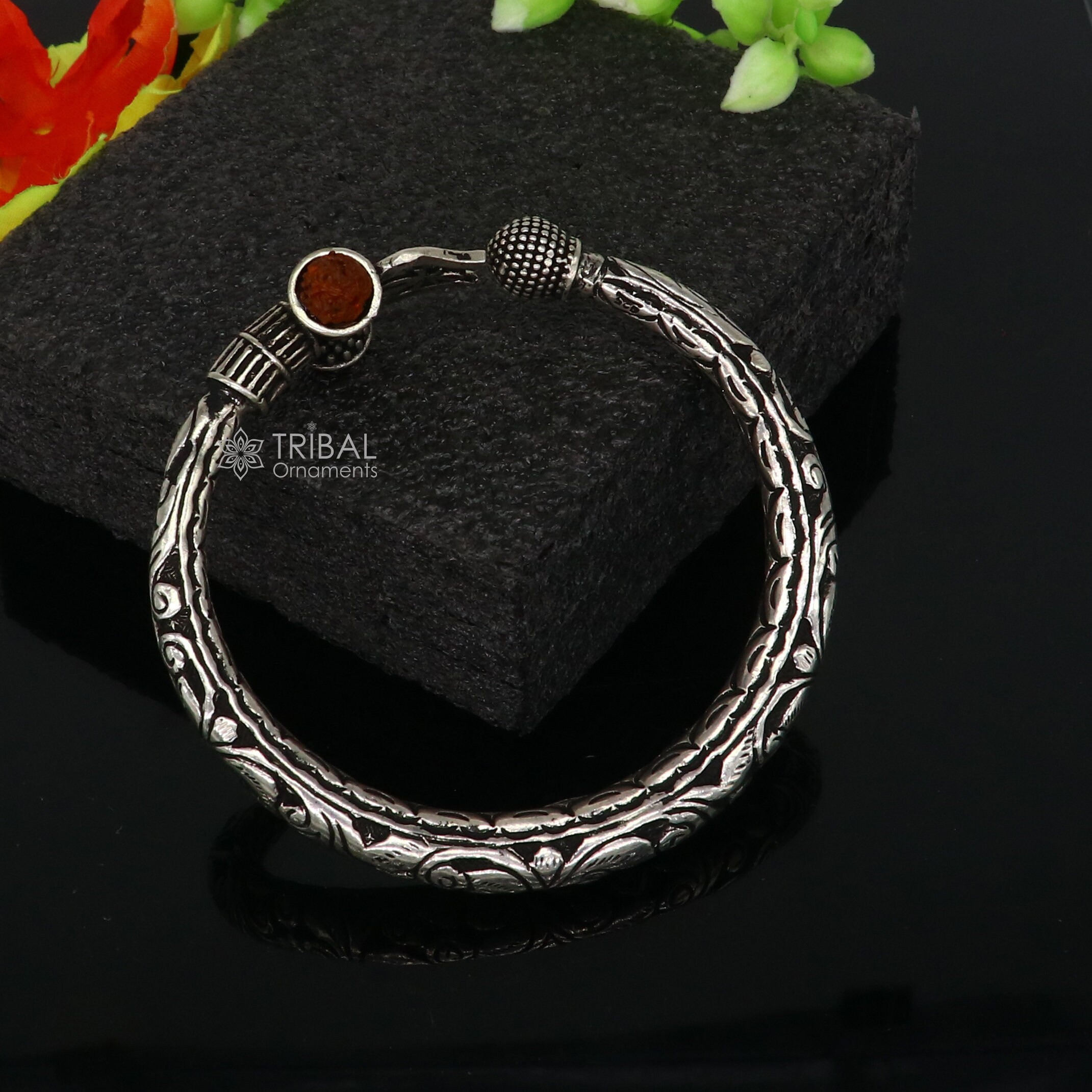 925 Sterling Silver Handmade Vintage Style Chitai Work Lord Shiva