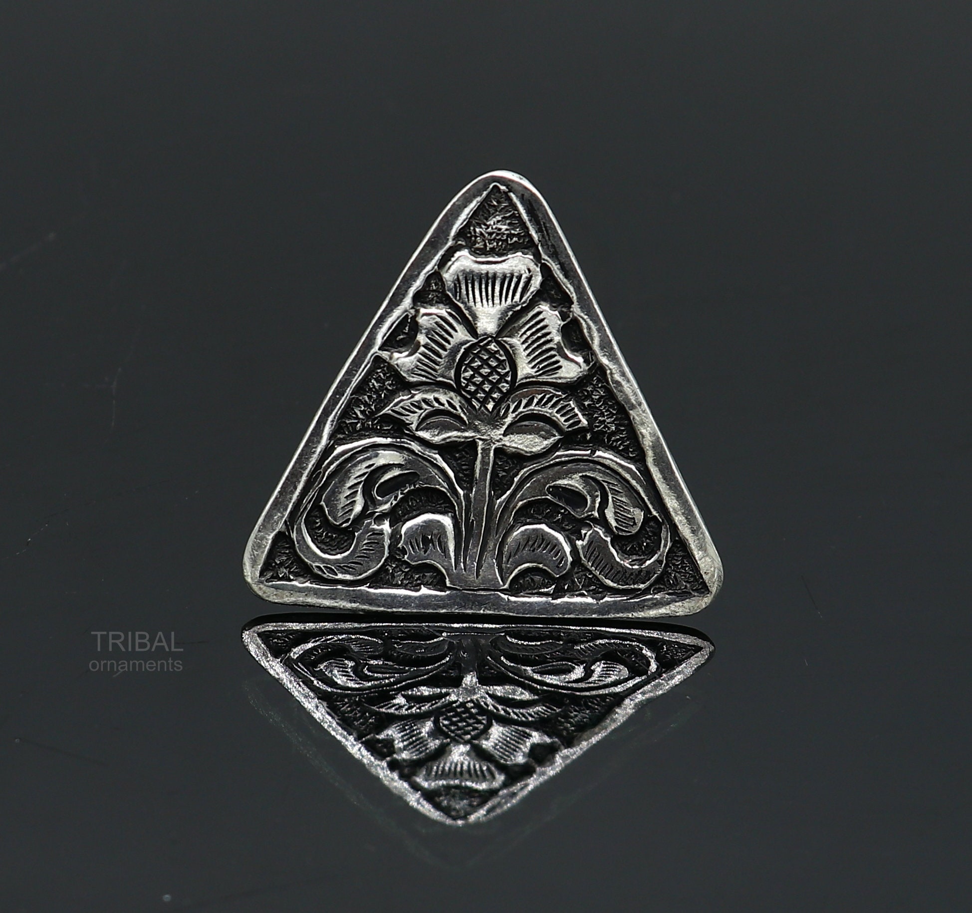 925 Sterling Silver Handmade Gorgeous Triangle Shape Adjustable