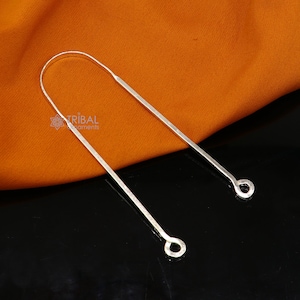Solid 925 silver handmade tongue cleaner 9 inches long U shape healthy mouth cleaner tools for stay healthy, excellent gift sv285