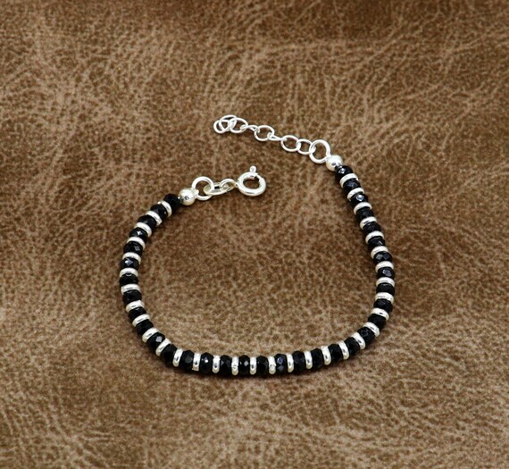 Manufacturer of 925 silver designer black moti bracelet | Jewelxy - 234440