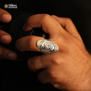 925 sterling silver ethnic mandala design ring men&#39;s Jewelry sr762