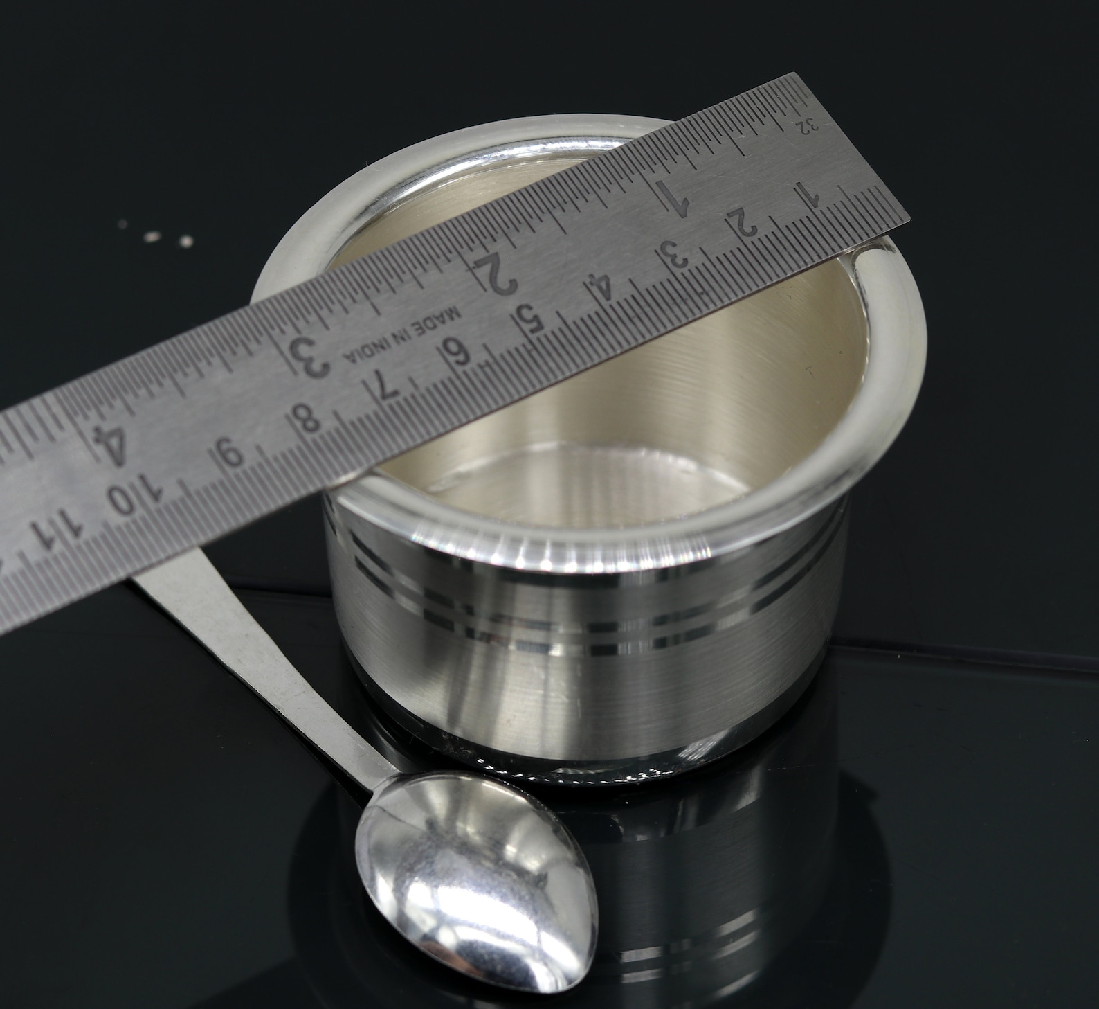 999 Pure Silver Handmade Solid Bowl and Spoon Silver Baby Etsy