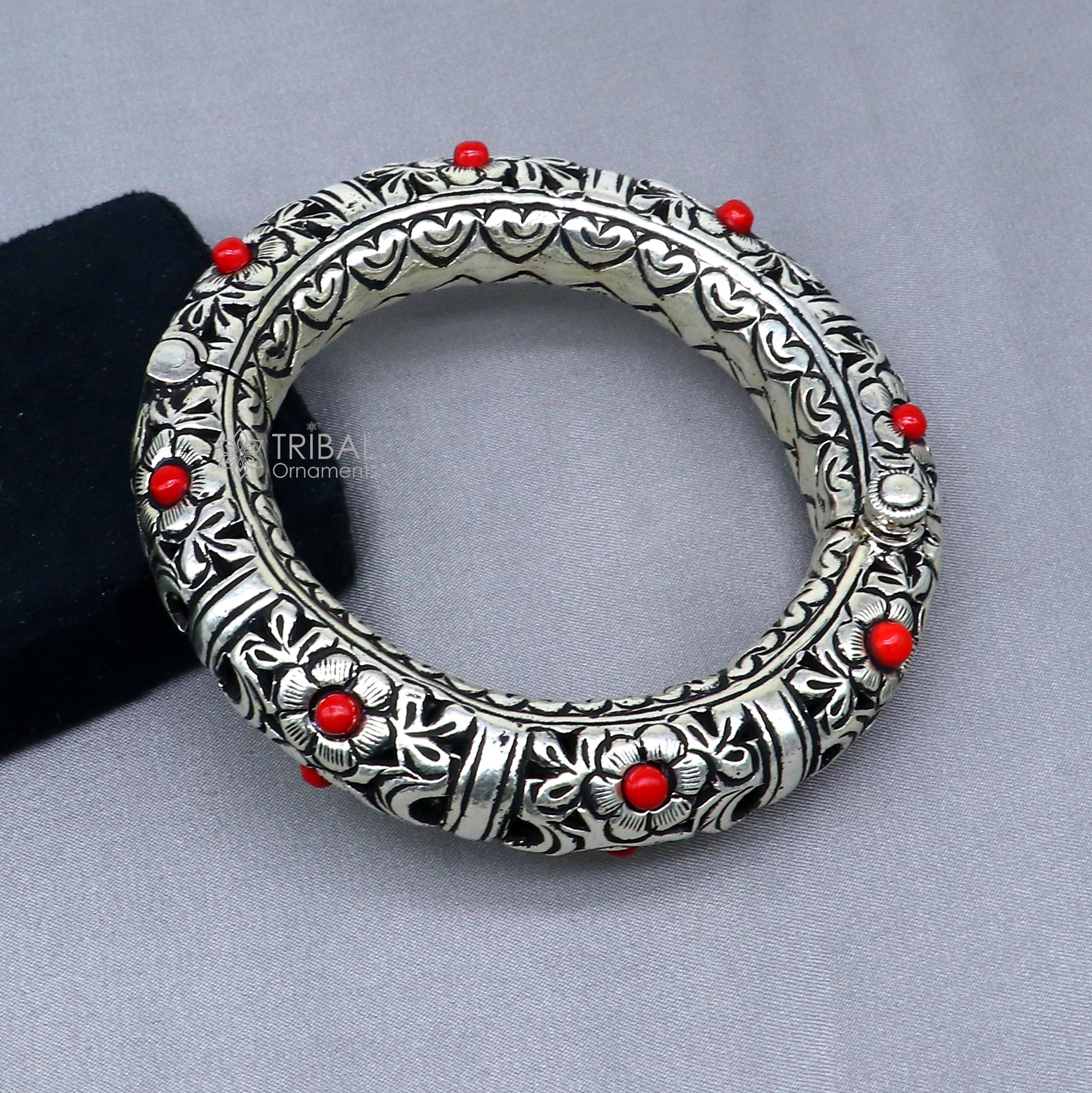 Vintage Chased/engraved Heavy Slide Bangle Bracelet 8